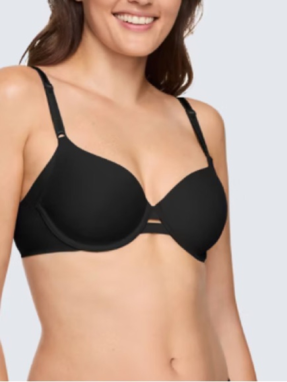 Warners Simply Perfect Underarm Smoothing Underwire Bra, Black, Size 38DD, NWT